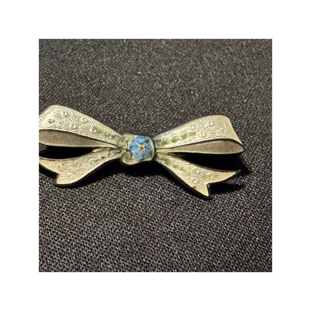 925 Sterling Silver Vintage Bow Brooch
